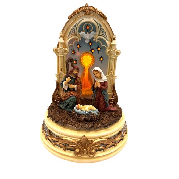 Holy Family - Christmas San Francisco Music Box Co Divine Star-Plays great! - Picture 2 of 13